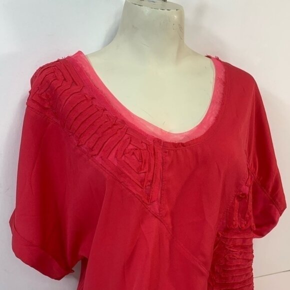 DKNY Red Patterned Blouse - Picture 3 of 7